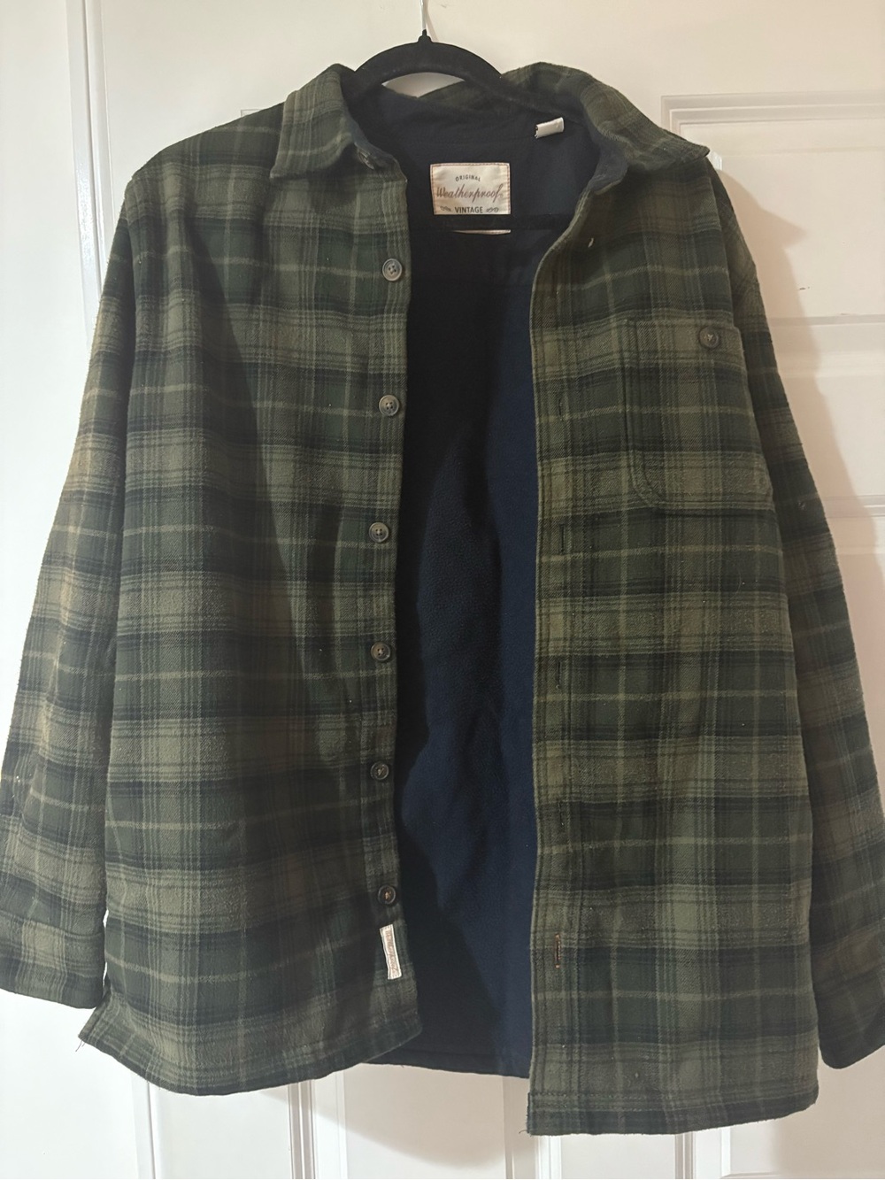Men's Green Plaid Button-Up Shacket